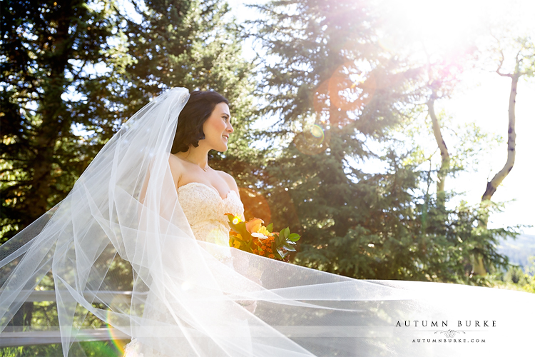 keystone colorado mountain wedding ski tip lodge bride portrait veil