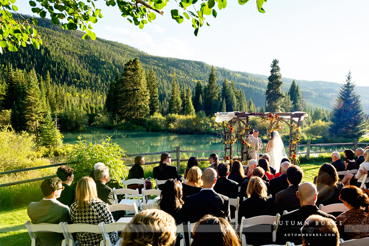 keystone colorado mountain wedding ski tip lodge ceremony chuppah lake