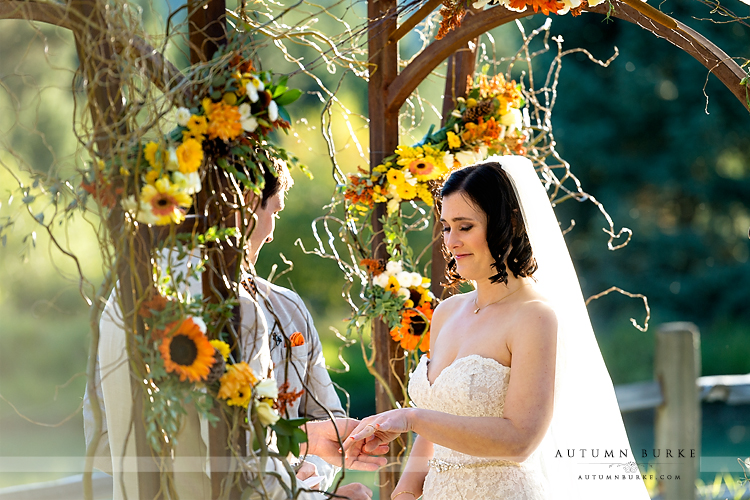 keystone colorado mountain wedding ski tip lodge ceremony ring exchange chuppah