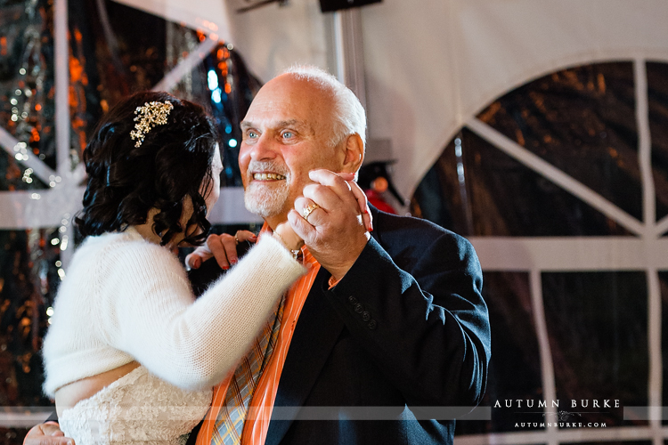 keystone colorado mountain wedding ski tip lodge father daughter dance dad bride reception