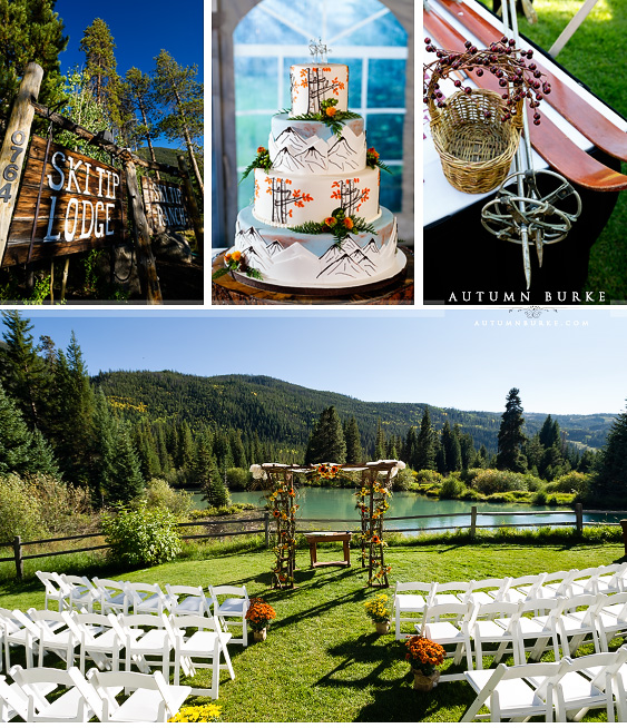 keystone colorado ski tip lodge wedding decor mountains cake