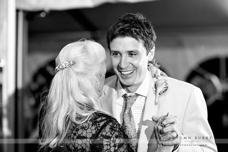 parent dance mother son colorado mountain wedding ski tip lodge keystone reception