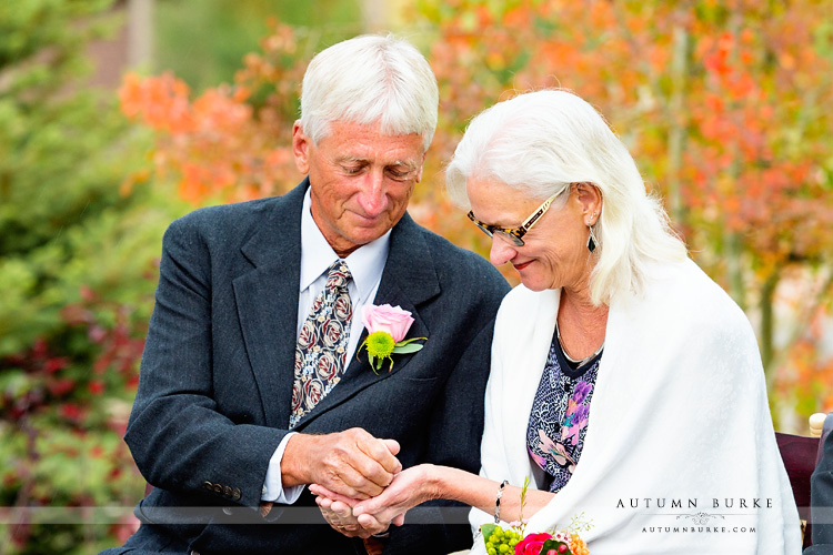 ring blessing colorado mountain wedding ceremony devils thumb ranch rainy parents