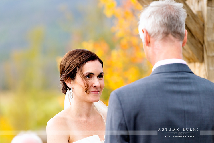 wedding vows devils thumb ranch colorado mountain ceremony bride