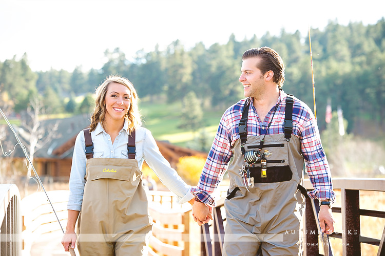 colorado wedding engagement session fly fishing mountain lake portrait