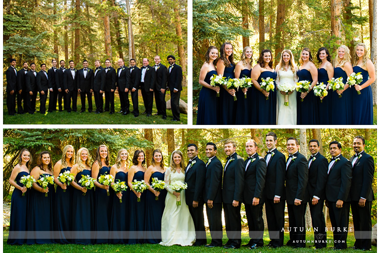 wedding party bridesmaids groomsmen colorado mountain wedding four seasons vail