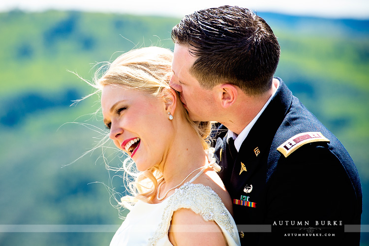 beaver creek colorado mountain wedding westin bride and groom laughter love