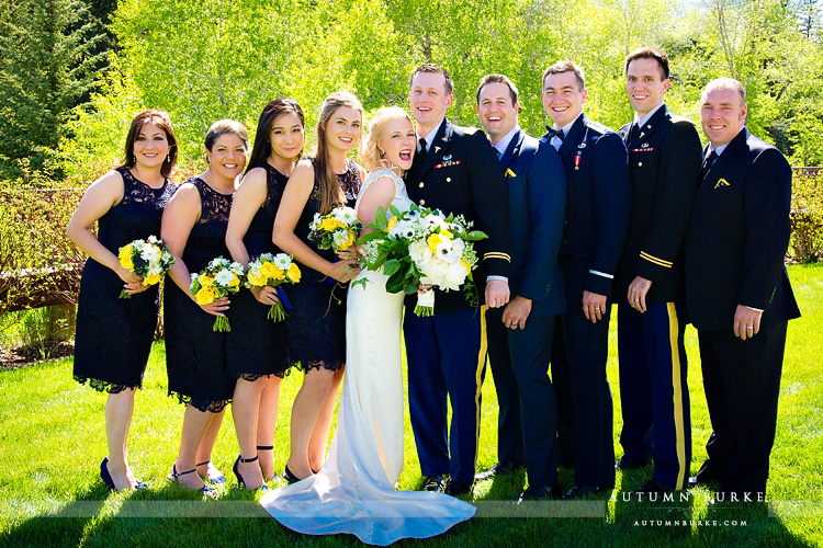 beaver creek colorado wedding party bridesmaids groomsmen westin riverfront