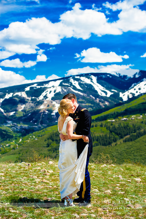 beaver creek mountain wedding colorado westin riverfront bride and groom