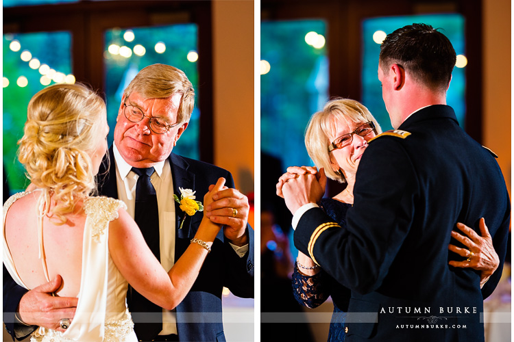 colorado mountain wedding beaver creek westin riverfront parent dances father daughter mother son