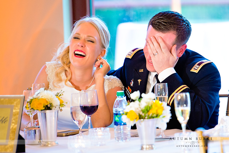 colorado mountain wedding beaver creek westin riverfront toasts laughter