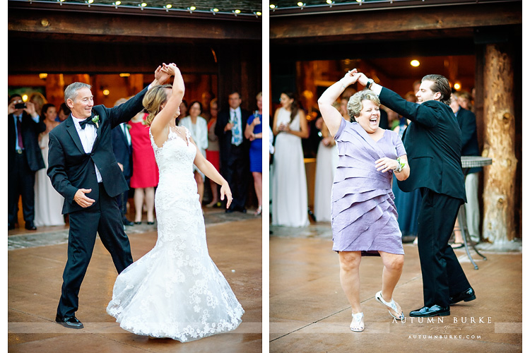 spruce mountain ranch wedding parent dances mother son father daughter courtyard