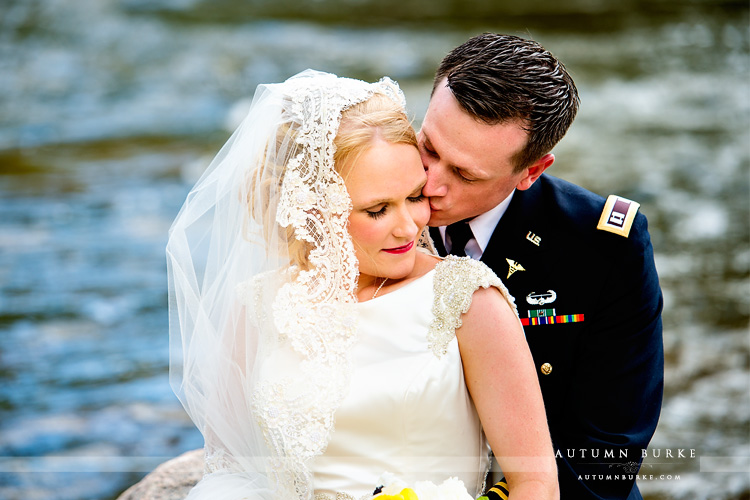 westin riverfront wedding beaver creek colorado mountain bride and groom