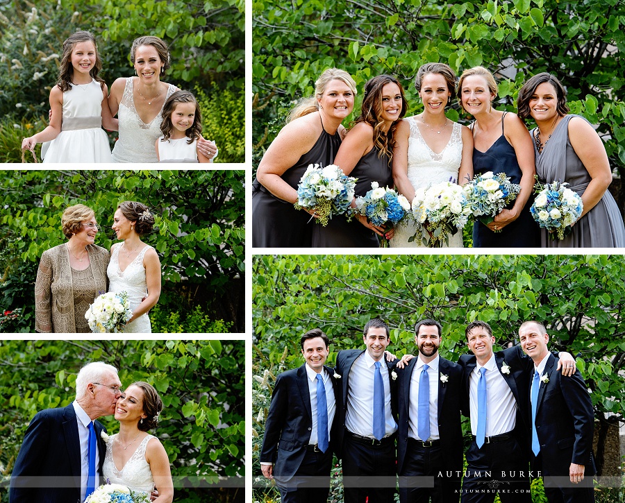 denver art museum wedding portraits denver colorado bridal party wedding party groomsmen flower girls