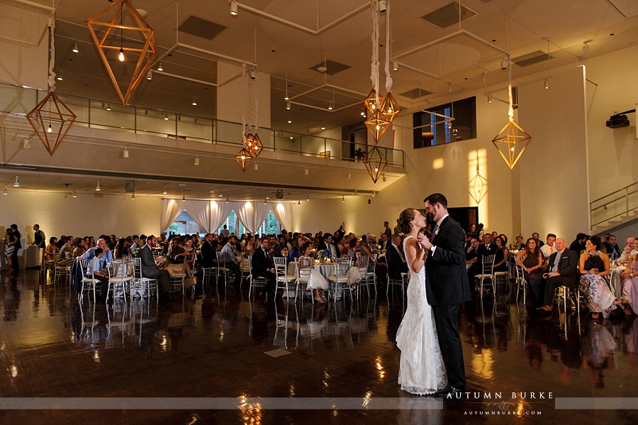 denver art museum wedding bride and groom first dance colorado