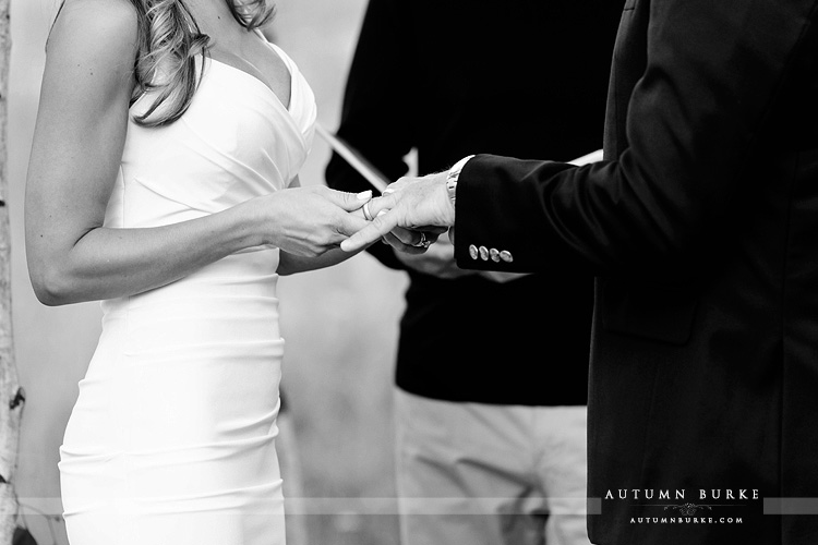 wild horse inn winter park colorado mountain wedding ceremony jewish chuppahrings bride and groom