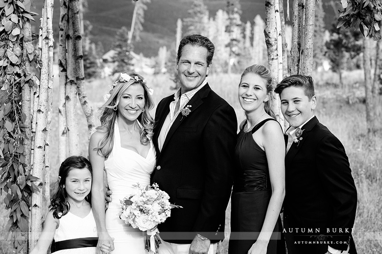 wild horse inn winter park wedding family portrait bride and groom