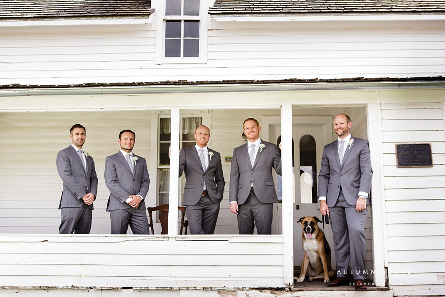 groom and groomsmen portrait chatfield botanic gardens colorado wedding