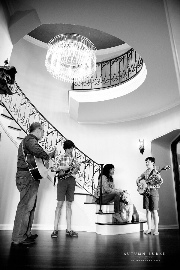 denver colorado family portrait playing guitar 