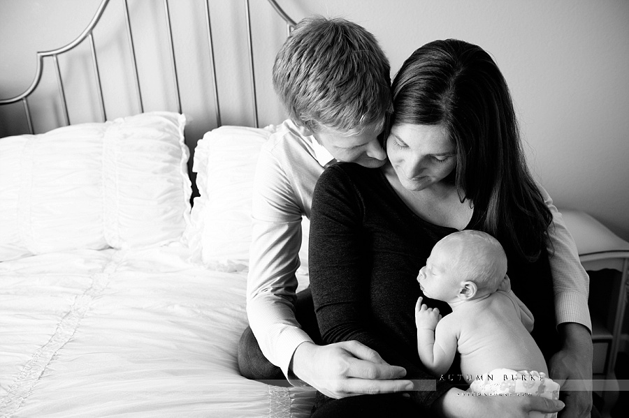 denver colorado family photography lifestyle portrait newborn baby black and white