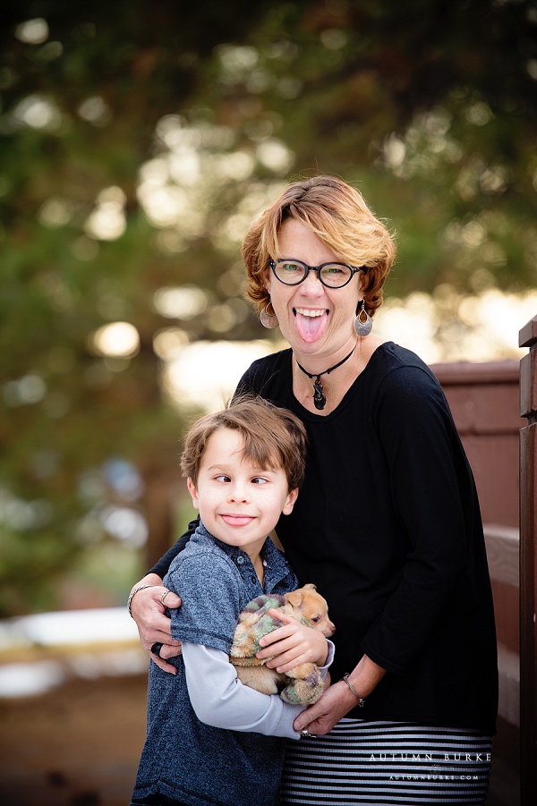 colorado family photography mother son portrait silly goofy 