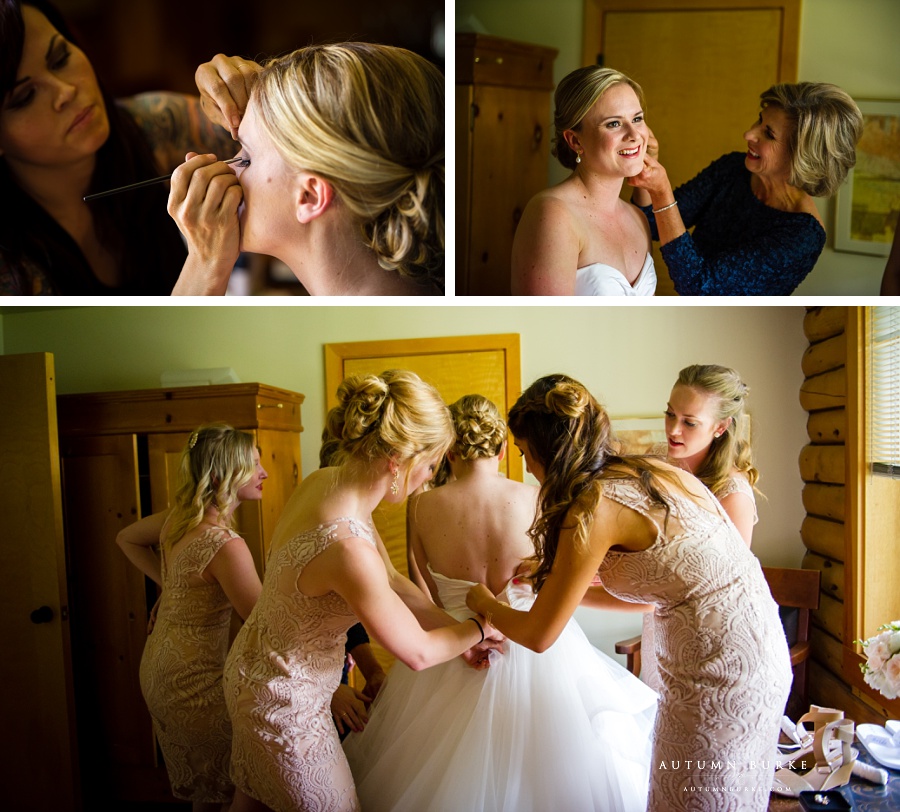 colorado wedding bridal preparations getting ready with bridesmaids