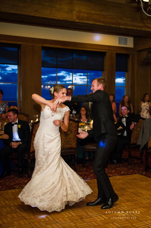 colorado mountain wedding first dance game creek restaurant vail