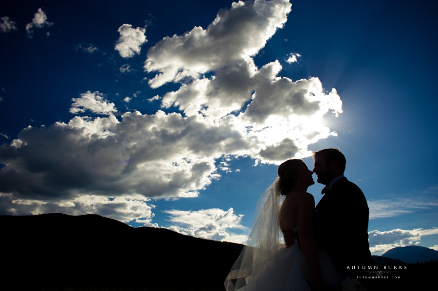 bride and groom silhouette colorado wedding