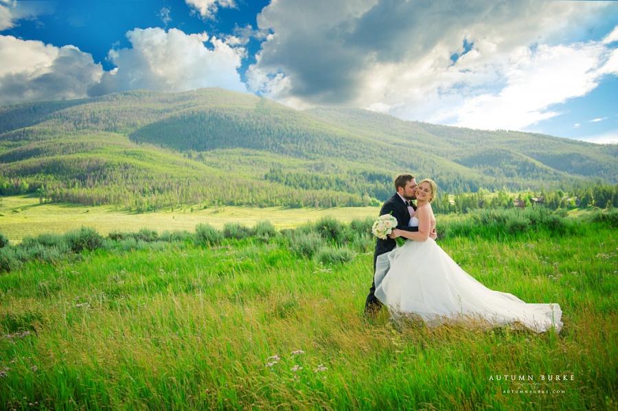 keystone ranch colorado mountain wedding bride and groom 