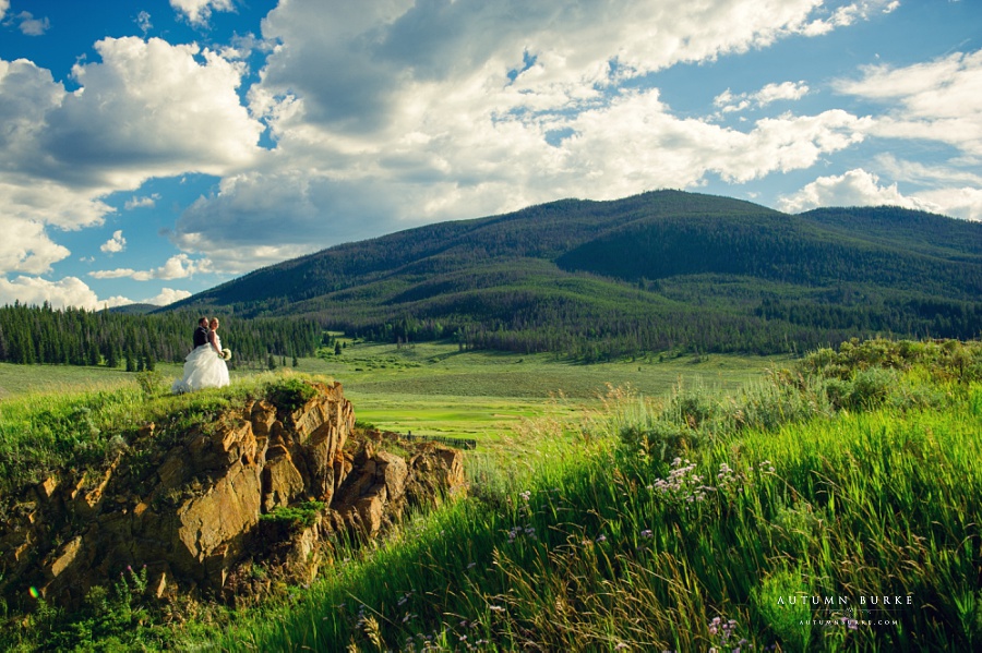 keystone ranch wedding bride and groom dramatic portrait