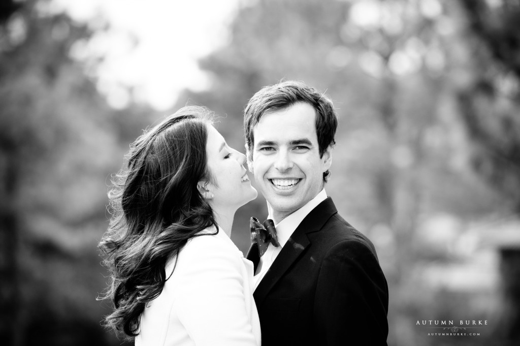 denver colorado wedding engagement portrait session bride and groom black and white