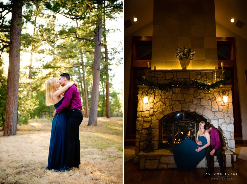 cielo wedding engagement session fireplace 