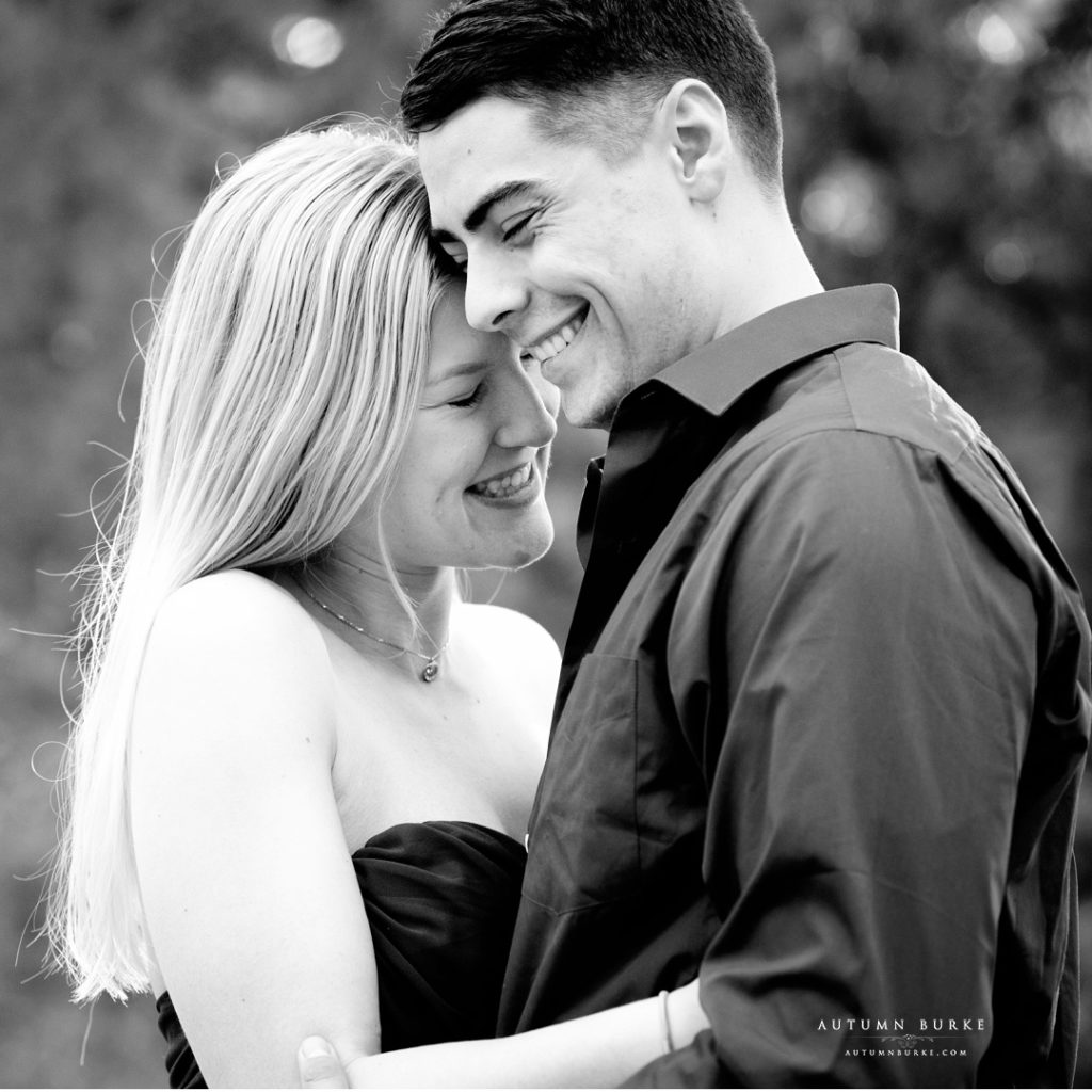 colorado wedding engagement portrait laughter bride and groom